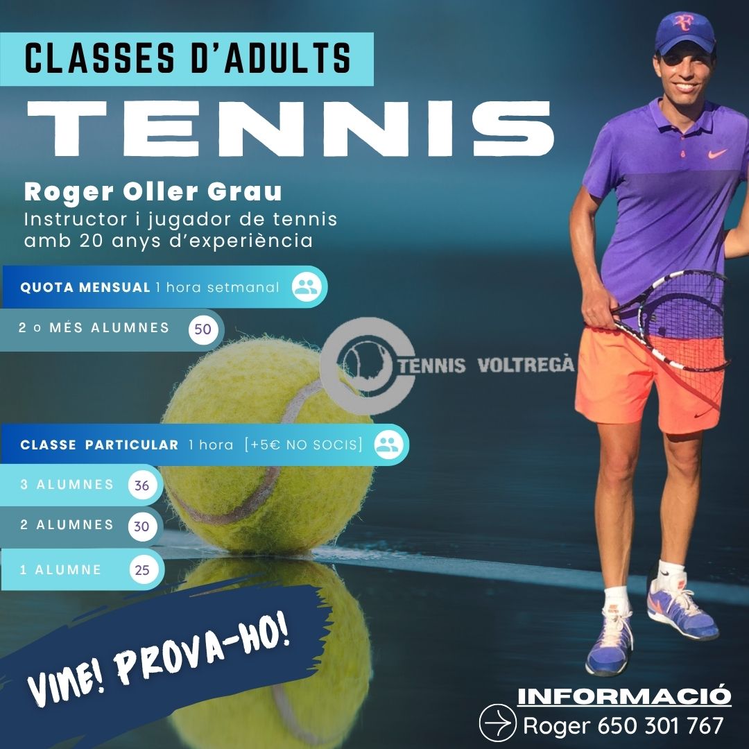 Classes particulars de Tennis al Club Tennis Voltregà per adults